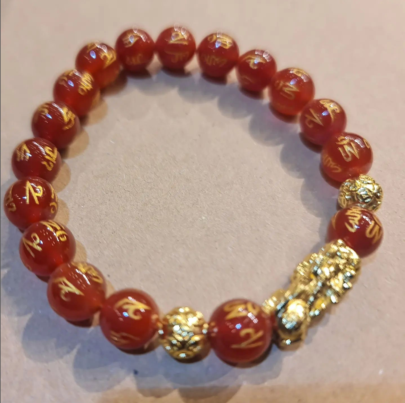 Mantra Red Agate with Pixiu