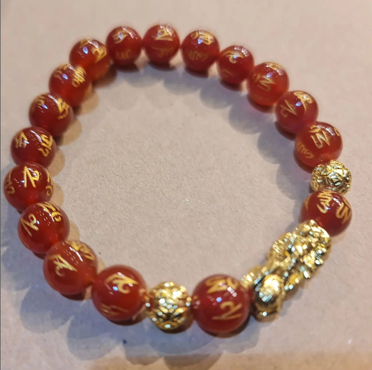Mantra Red Agate with Pixiu